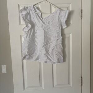 Philosophy White Flutter Sleeve Blouse